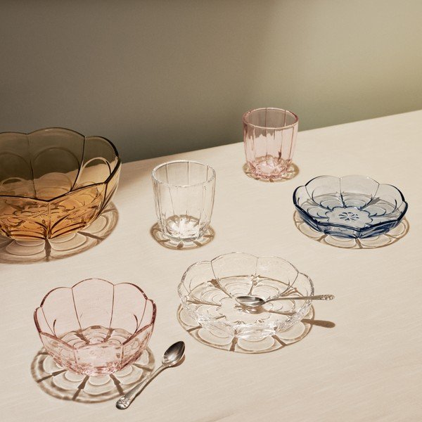 Svijetloružičaste staklene zdjelice u setu od 2 kom ø 13 cm Lily - Holmegaard-image-1