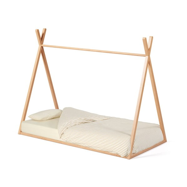 Dječji krevet od masivne bukve u obliku kućice s podnicom 90x190 cm u prirodnoj boji Maralis – Kave Home-image-3