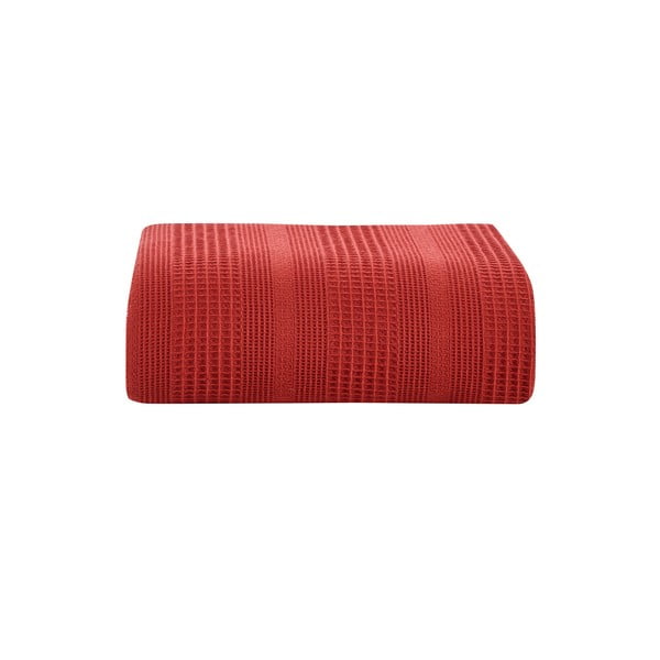 Crveni pamučni prekrivač za bračni krevet 220x235 cm Leona - Mijolnir
