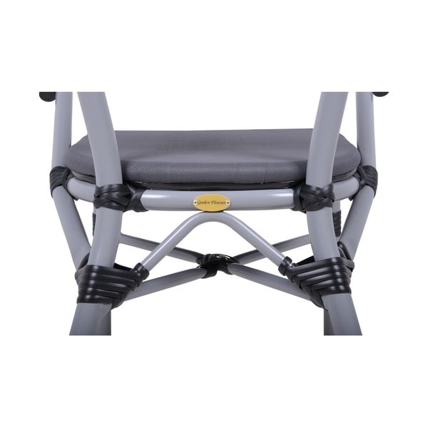 Siva metalna vrtna stolica Toskana – Garden Pleasure-image-2