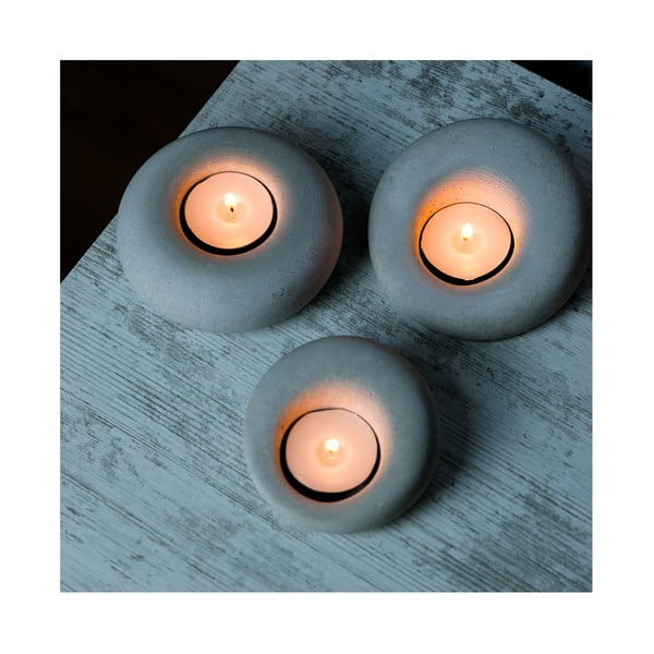 Betonski svijećnjaci u setu od 3 kom Donut - Mioli Decor-image-3