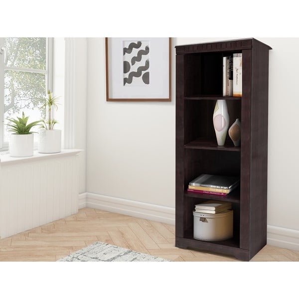 Smeđa biblioteka od masivnog bora 50x135 cm Cubrix – Støraa-image-1