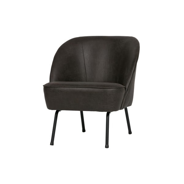 Crna fotelja od reciklirane kože BePureHome Vogue