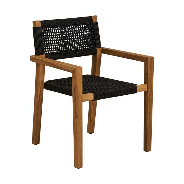 Crna vrtna stolica od masivnog drveta Anzio – House Nordic