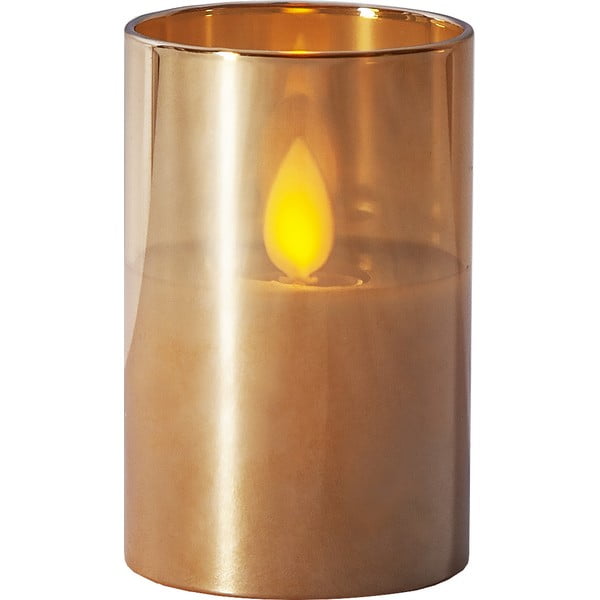 Narančasta LED voštana svijeća u Star Trading M-Twinkle staklu, visina 7,5 cm