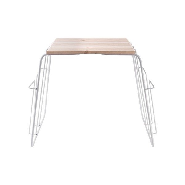 Bijeli pomoćni stolić s mogućnošću spremanja časopisa Leitmotiv Wired-image-1