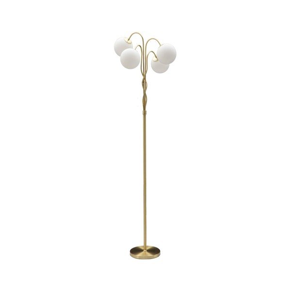 Bijela/u zlatnoj boji stojeća svjetiljka sa staklenim sjenilom (visina 176 cm) Glamy – Mauro Ferretti