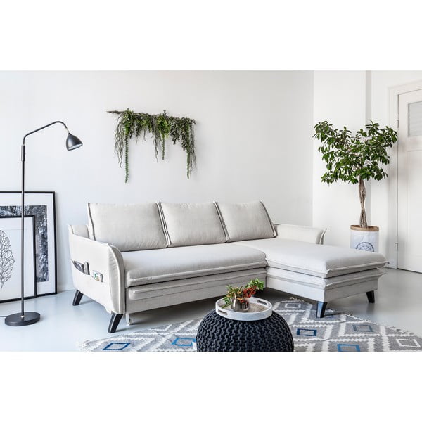 Svijetlo bež kauč na razvlačenje Miuform Charming Charlie, desni kut-image-3