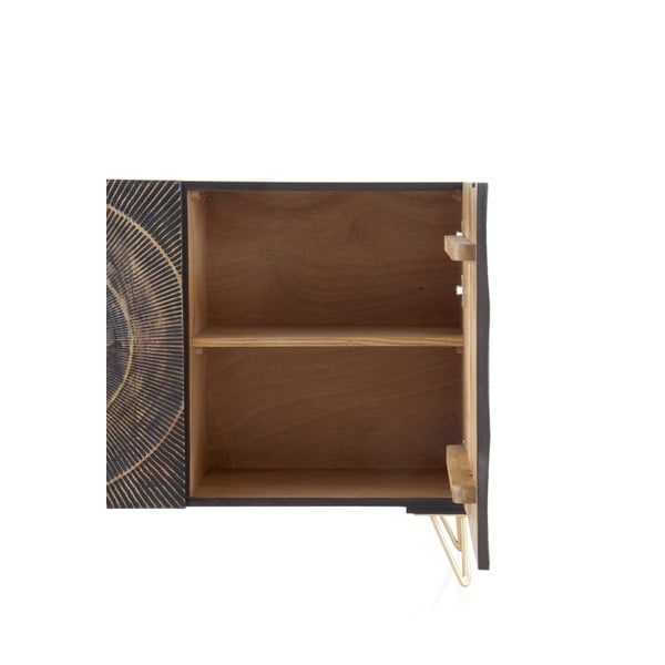 Crna niska komoda od drveta manga 160x75 cm Mango - Geese-image-4