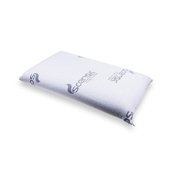 Bijeli pamučni jastuk s memorijskom pjena BIO Moore Lavanda, 42 x 72 cm