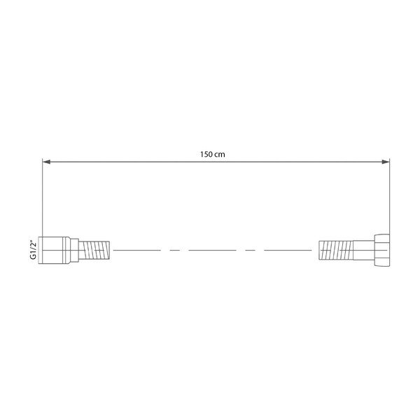 Crno plastično crijevo za tuširanje ø 1 cm Softflex – Sapho-image-3