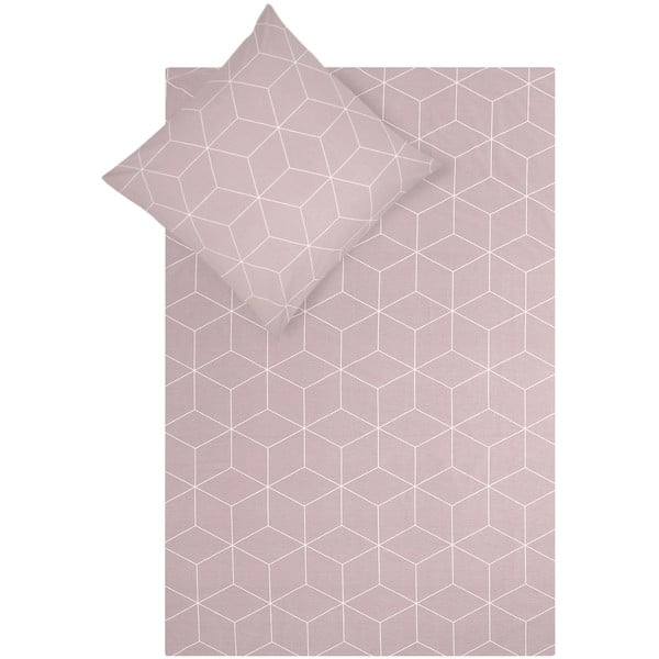 Ružičasta pamučna posteljina 46 Lynn, 135 x 200 cm