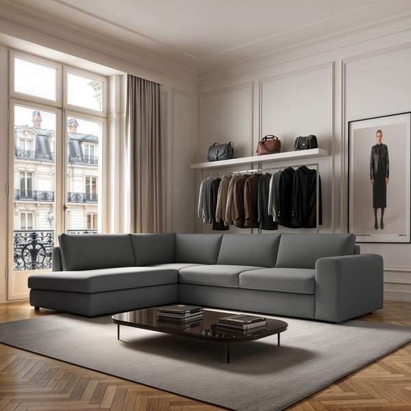 Siva kutna garnitura (s lijevim kutom/u obliku slova L) Baga – Rodier-image-1