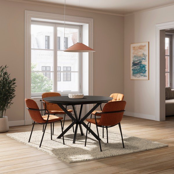 Podstavljena blagovaonska stolica s naslonima za ruke boja terakote Angie – Marckeric-image-1