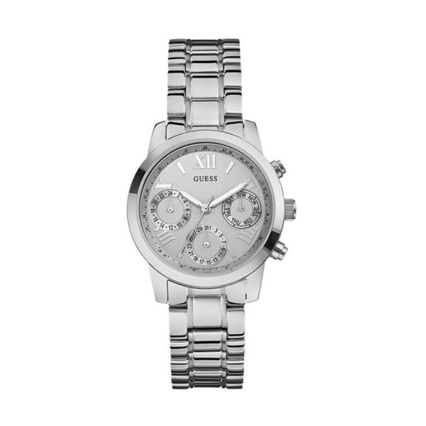 Ženski sat u srebrnoj boji s remenom od nehrđajućeg čelika Guess W0448L1