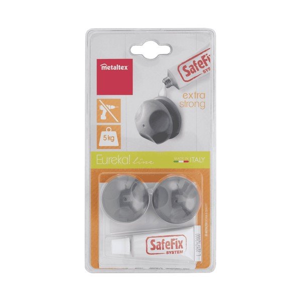 Set s 2 samoljepljive kuke Metaltex Eureka!-image-1