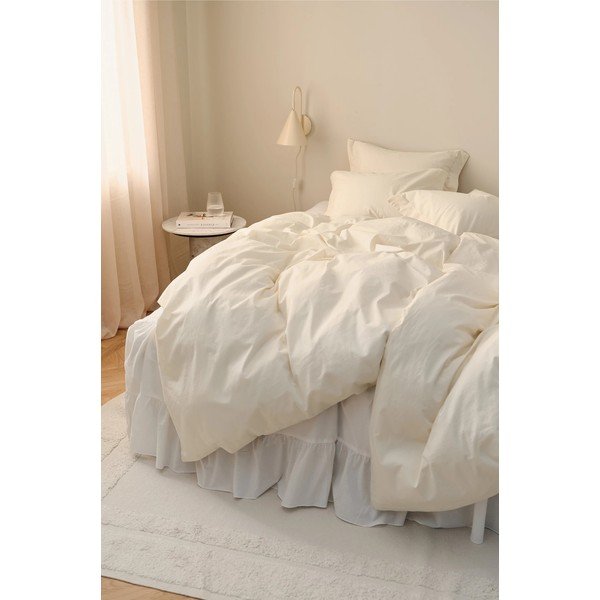 Krem posteljina za krevet za jednu osobu od organskog pamuka 150x200 cm Juliette – Ellos Home-image-1