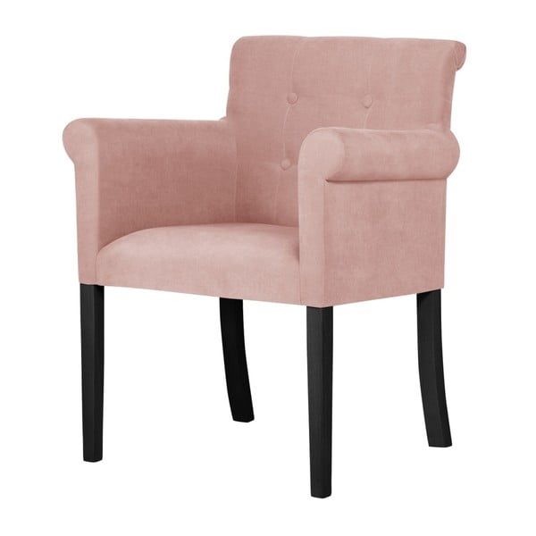 Ružičasta stolica s nogama od crne bukve Ted Lapidus Maison Flacon