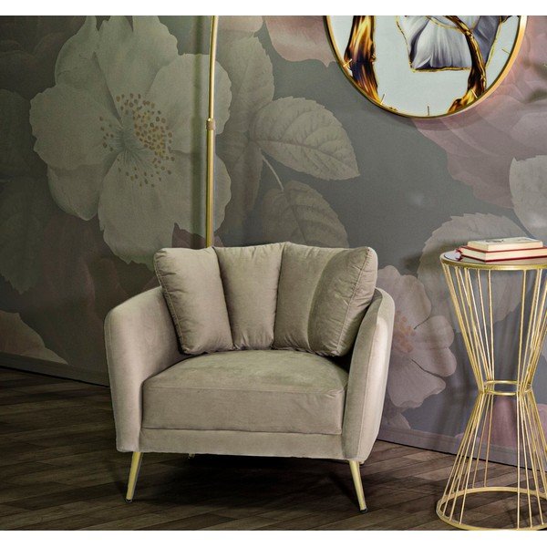 Smeđe-siva baršunasti fotelja Kiev – Mauro Ferretti-image-1