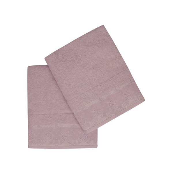 Set od dva ružičasta barokna ručnika, 150 x 90 cm-image-2