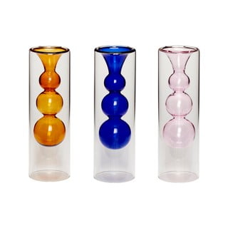 Set od 3 staklene vaze Hübsch Colors, visina 23 cm