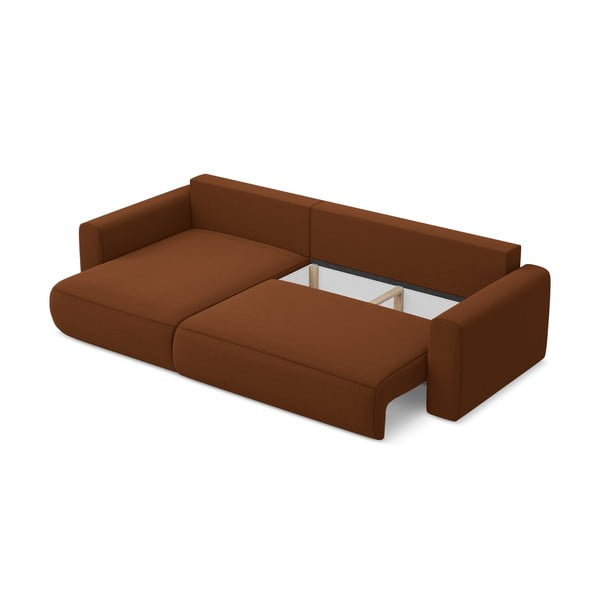 Baršunasti sklopiva/s prostorom za odlaganje kutna garnitura boja terakote (s lijevim kutom/s ležaljkom) Kapua – Makamii-image-4