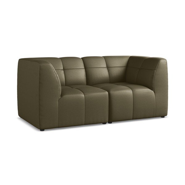 Kaki zelena sofa od imitacije kože 180 cm Aloha – Makamii-image-2