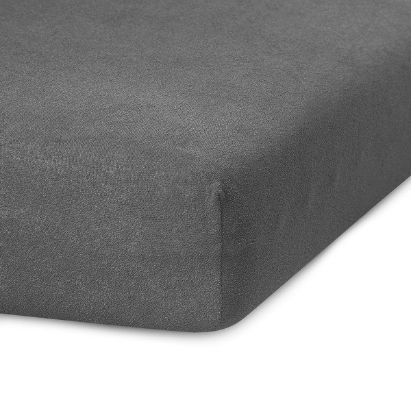 Tamno siva plahta s gumom od frotira 220x200 cm Ruby – AmeliaHome-image-1