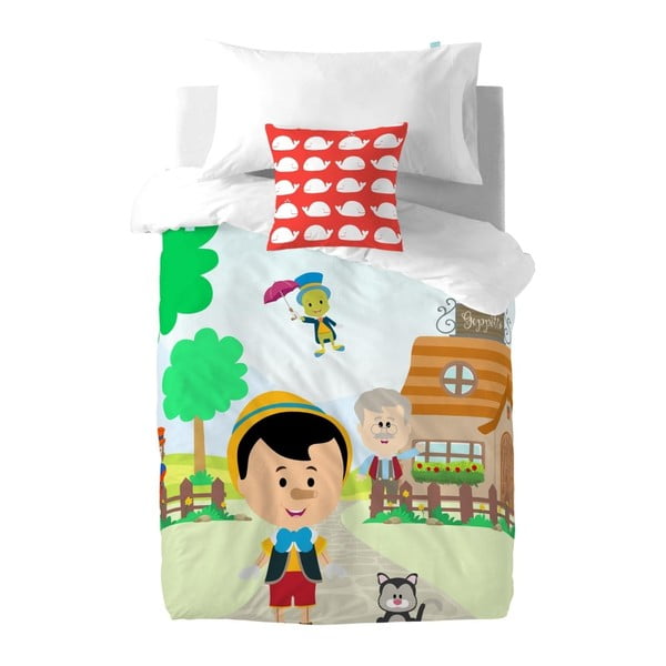 Dječji pamučni poplun i jastuk Lisica Pinokio, 140 x 200 cm