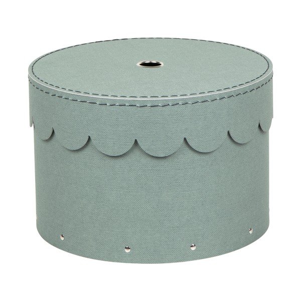 Plavozelene kartonske kutije za pohranu u setu  2 kom s poklopcem ø 26x17,5 cm Wilma Canvas Paper Laminate – Bigso-image-3