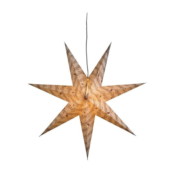 Viseća sjajna zvijezda Musica, Ø75 cm, siva