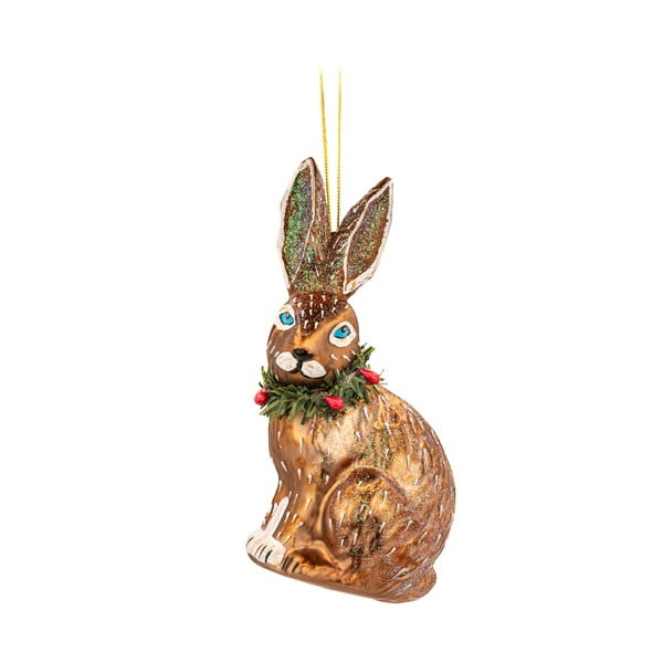 Stakleni ukas za božićno drvce 12,5 cm Festive Hare – Sass & Belle