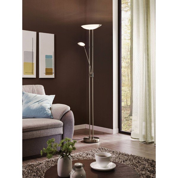 Siva LED stojeća svjetiljka sa staklenim sjenilom (visina 180 cm) BAYA LED – EGLO-image-1