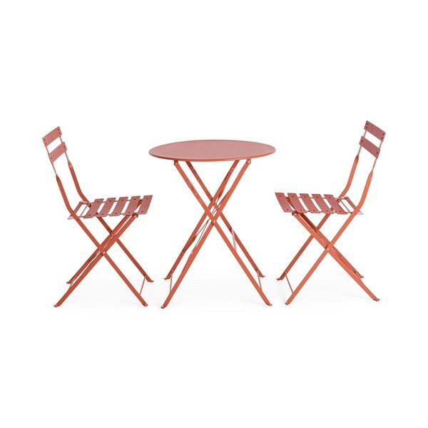 Željezni vrtni blagovaonski set boje terakote za 2 osobe Austin – Bizzotto