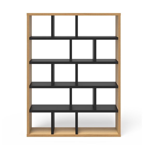 Crna/u prirodnoj boji biblioteka u dekoru hrasta 150x198 cm Berlin – TemaHome-image-2