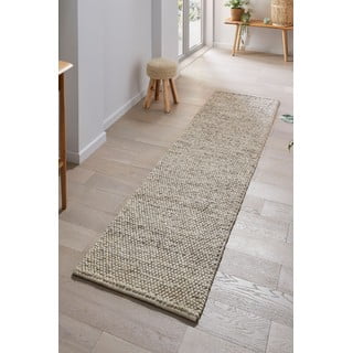 Svijetlo siva ručno rađena staza od mješavine vune 60x230 cm Minerals – Flair Rugs