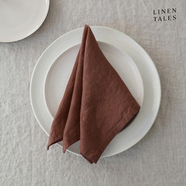 Laneni ubrusi u setu 2 kom 40x40 cm Chocolate – Linen Tales-image-1
