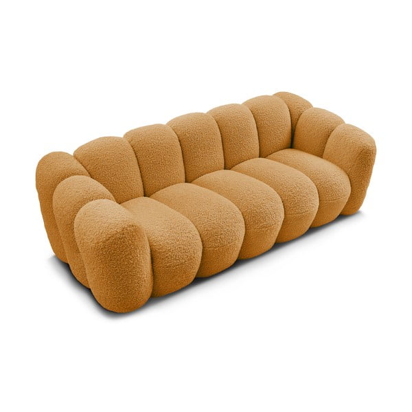 Senf žuta sofa od bouclé tkanine 232 cm Hippolyte – Bobochic Paris-image-4