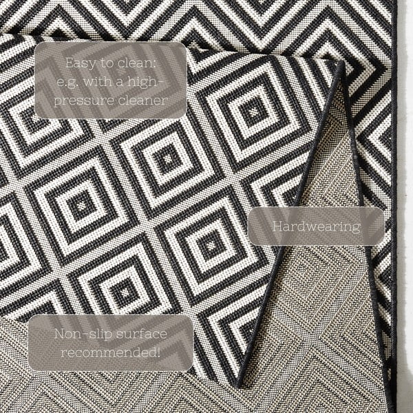 Crno bijeli vanjski tepih NORTHRUGS Karo, 200 x 290 cm-image-4