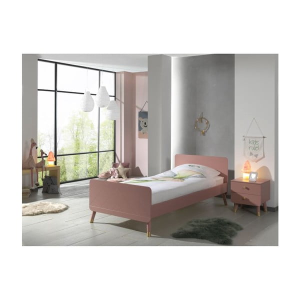 Ružičasti dječji krevetić od borovine Vipack Billy, 90 x 200 cm-image-2