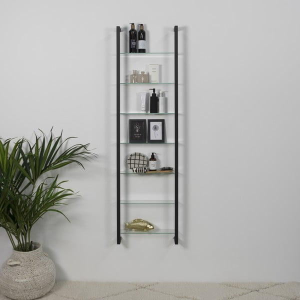 Crna metalna polica s više razina 46 cm Cubic – Spinder Design-image-1