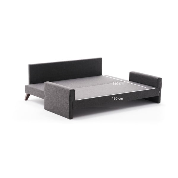 Antracitno siva sklopiva sofa 208 cm Bella – Balcab Home-image-3