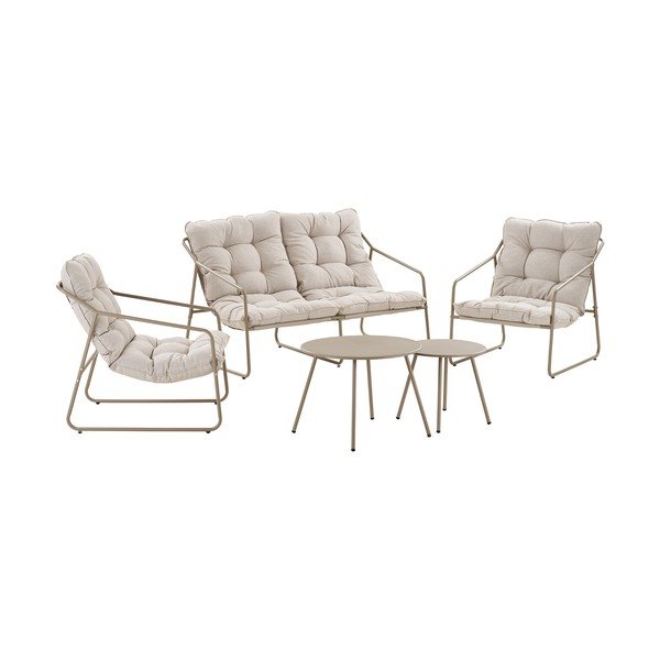 Bež podstavljena vrtna garnitura za 4 osobe Nilo – House Nordic-image-2