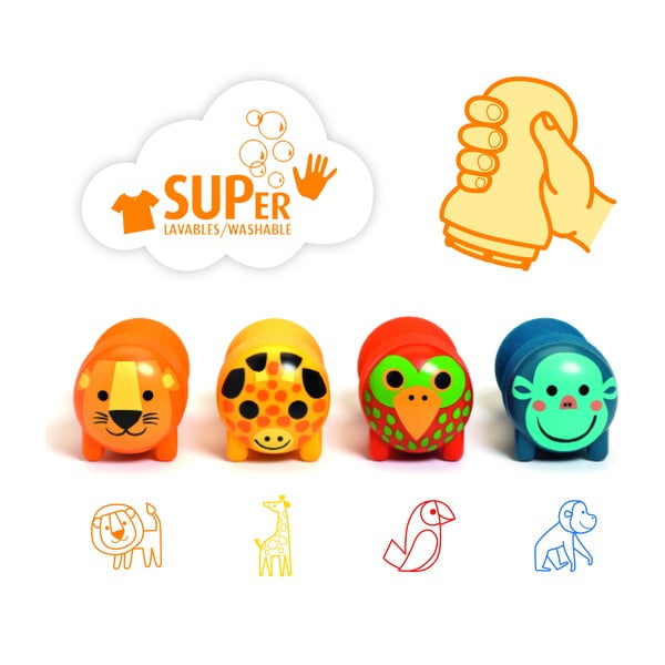 Dječji štambilji u setu od 4 kom Safari - Djeco-image-1