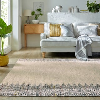 Sivi/krem ručno rađen tepih od mješavine vune 80x150 cm Minerals Border – Flair Rugs