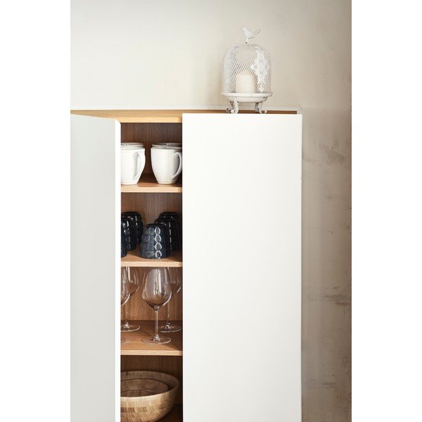 Bijela visoka komoda u dekoru hrasta 95x120 cm Arista – Teulat-image-2