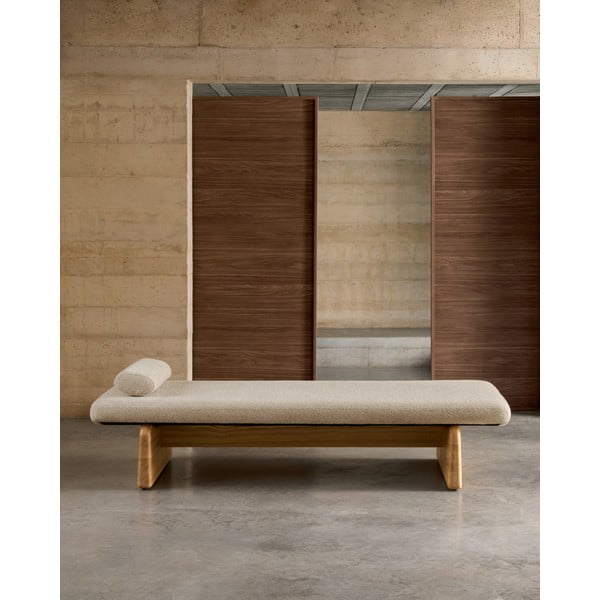 Bež/u prirodnoj boji ležaljka od šenila (promjenjiva) Topaz – Kave Home-image-1