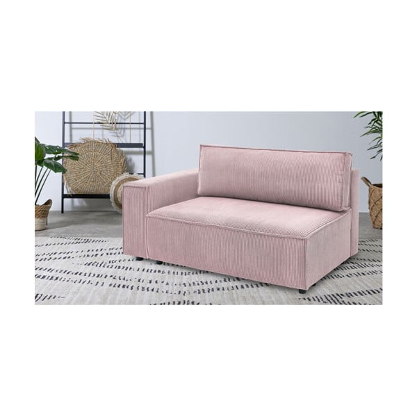 Svijetlo ružičasta modularna sjedeća garnitura od samta (s lijevim kutom) Nihad modular – Bobochic Paris-image-1