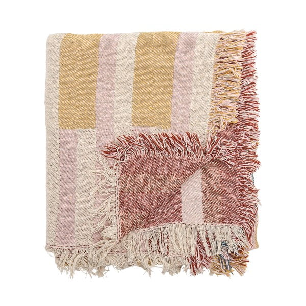 Smeđa deka od recikliranog pamuka 130x160 cm Lane – Bloomingville-image-3