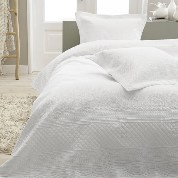 Bijeli pokrivač od mikrofibera s dvije jastučnice Sleeptime Charlene 250 x 260 cm